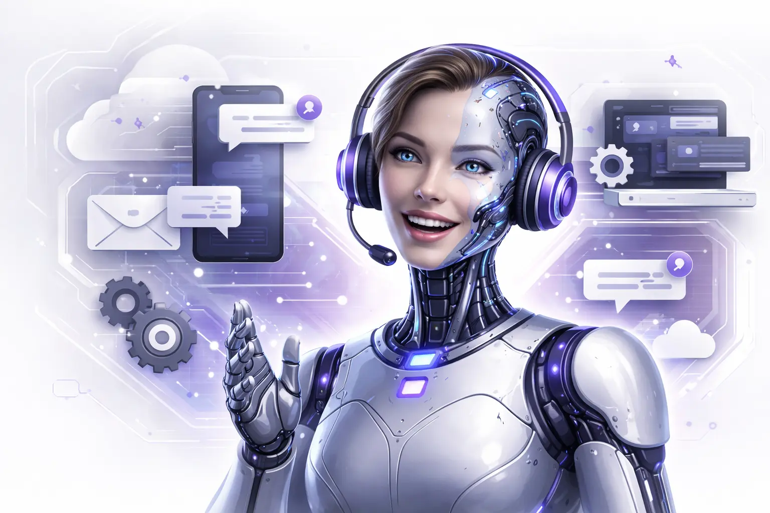 AI chatbot conversation interface showing natural human-like responses with business context